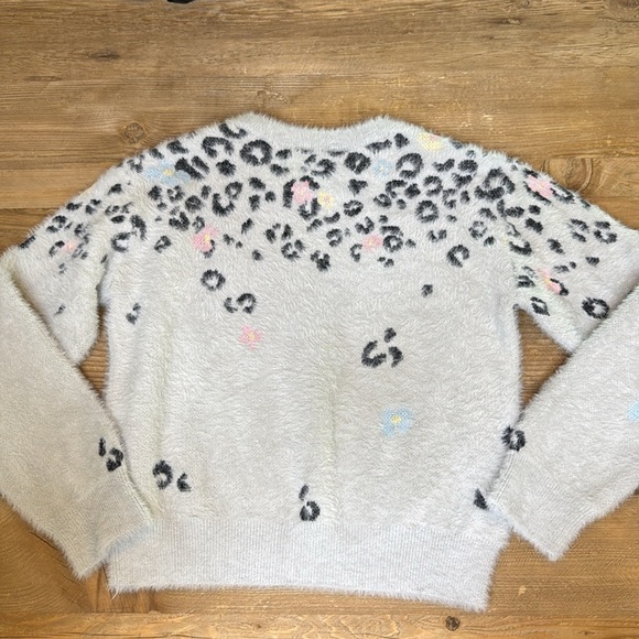 SOVEREIGN CODE Ella Dean Sweater, Grey/ Leopard Flowers Size 8 - Picture 6 of 8